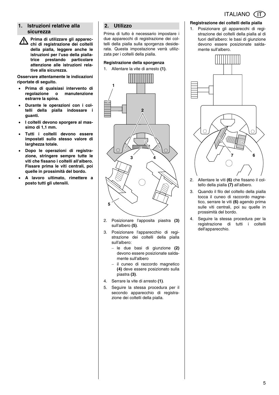 Italiano | Metabo Cutter Knife Setting Device 091 101 6397 User Manual | Page 5 / 8