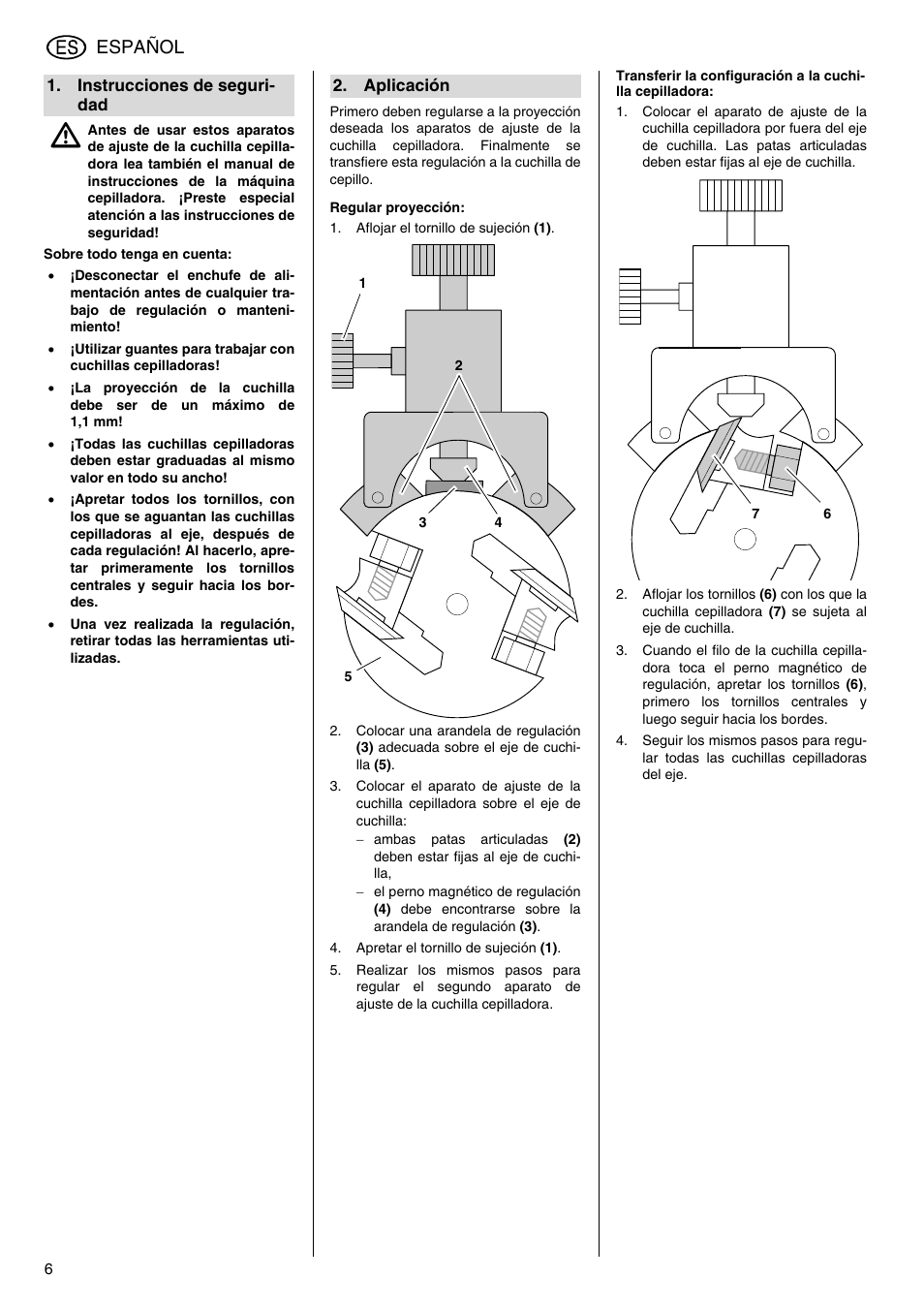 Español | Metabo Cutter Knife Setting Device 091 101 6397 User Manual | Page 6 / 8