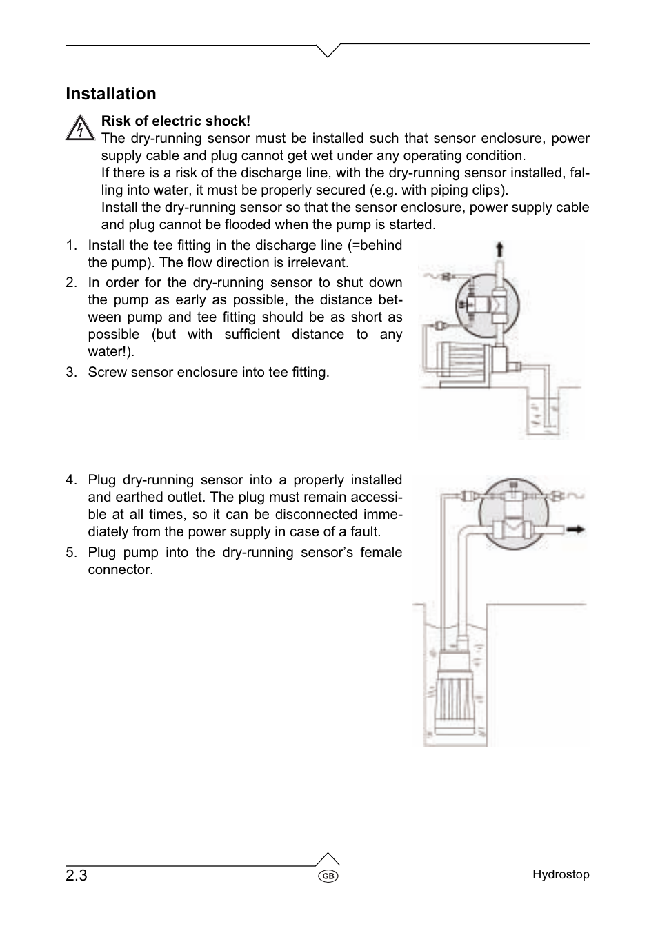 Installation | Metabo Dry-running Sensor Hydrostop User Manual | Page 10 / 56