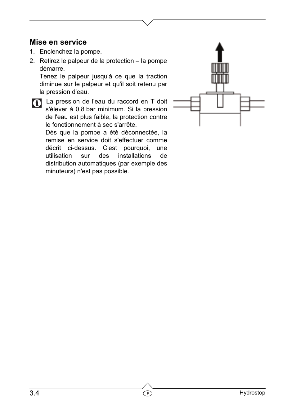 Mise en service | Metabo Dry-running Sensor Hydrostop User Manual | Page 16 / 56