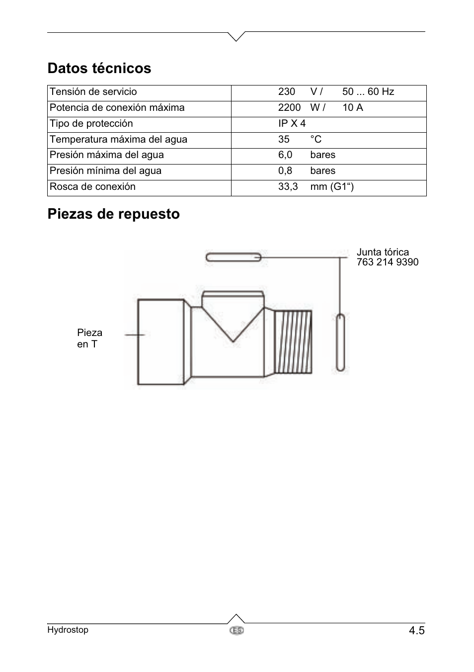 Datos técnicos piezas de repuesto | Metabo Dry-running Sensor Hydrostop User Manual | Page 22 / 56