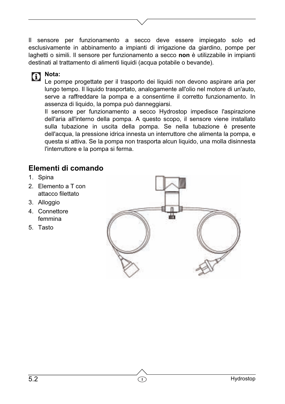 Elementi di comando | Metabo Dry-running Sensor Hydrostop User Manual | Page 24 / 56