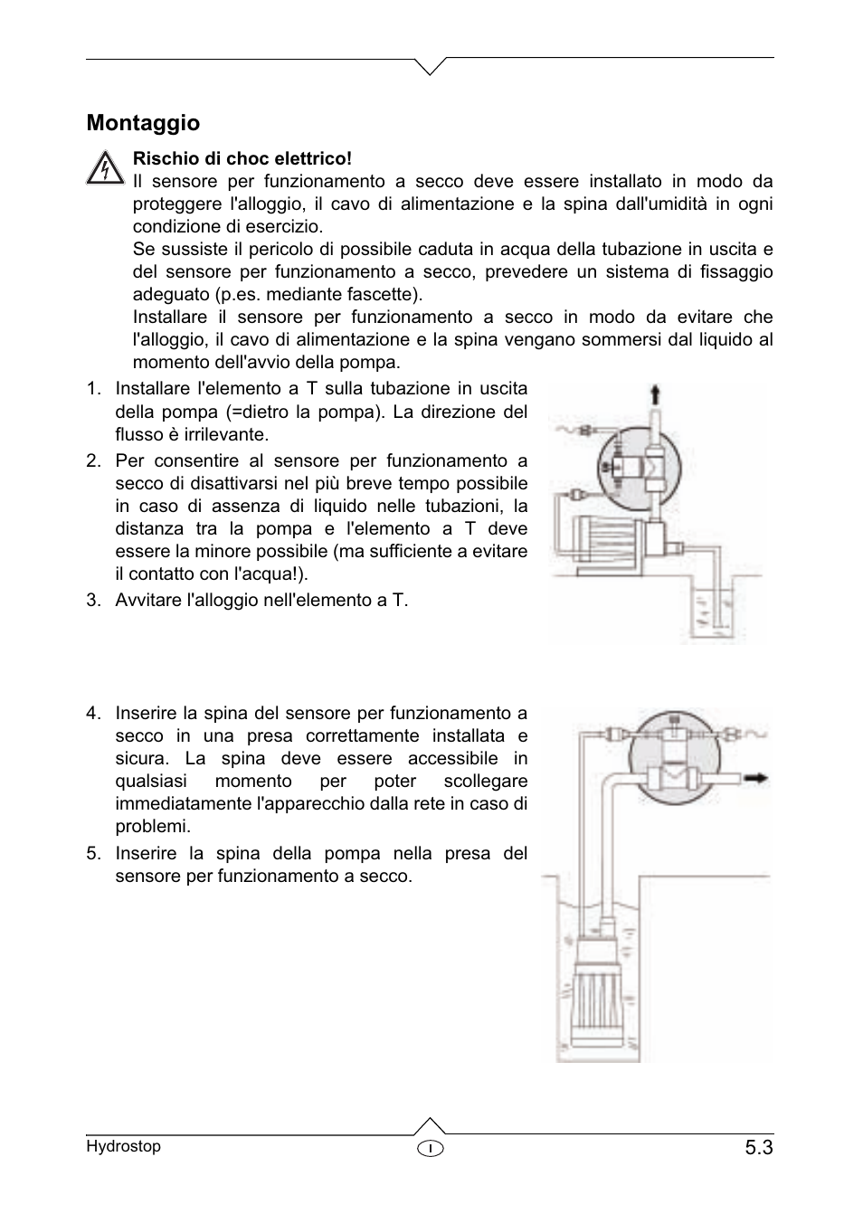 Montaggio | Metabo Dry-running Sensor Hydrostop User Manual | Page 25 / 56