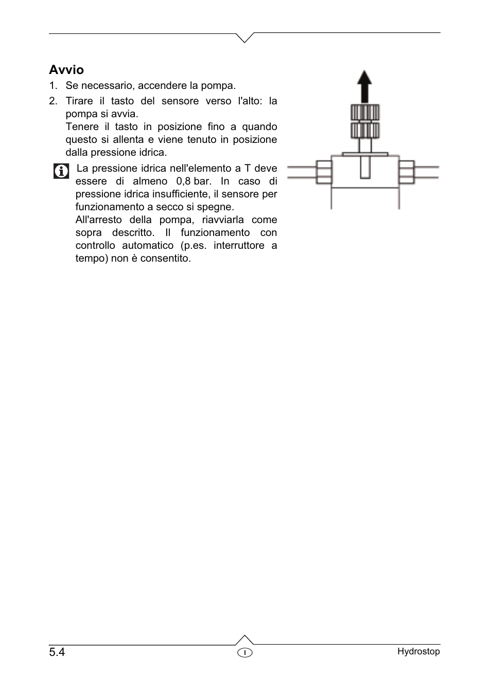 Avvio | Metabo Dry-running Sensor Hydrostop User Manual | Page 26 / 56