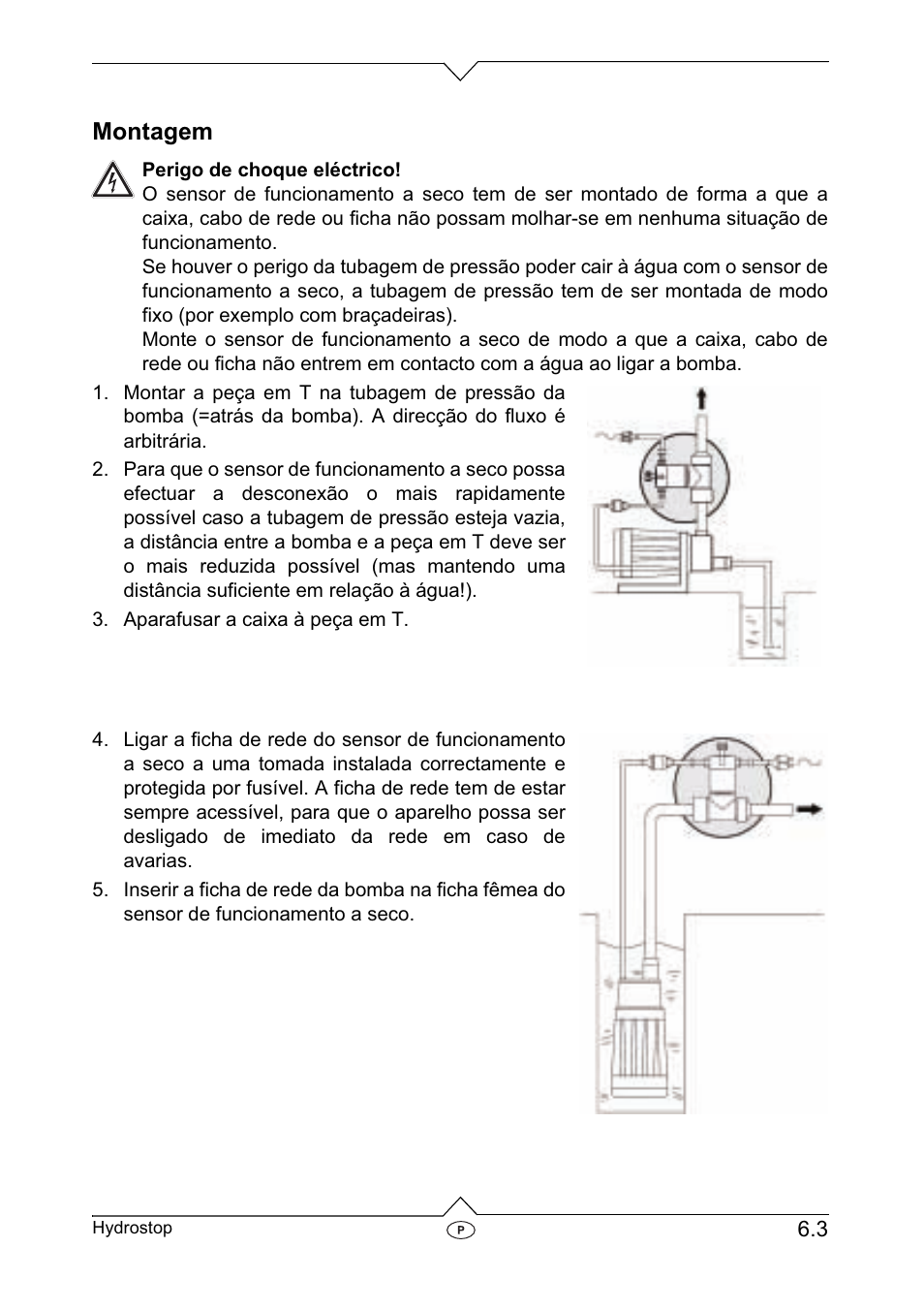 Montagem | Metabo Dry-running Sensor Hydrostop User Manual | Page 30 / 56