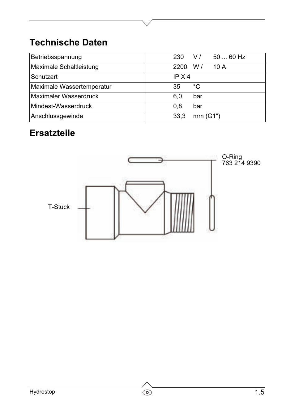 Technische daten ersatzteile | Metabo Dry-running Sensor Hydrostop User Manual | Page 7 / 56