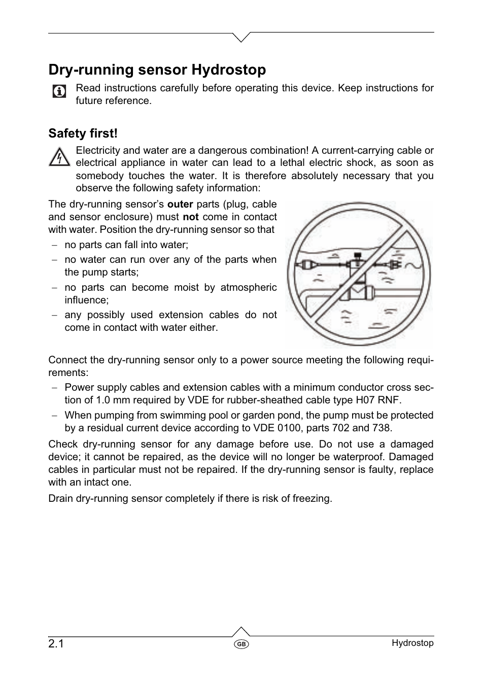 Dry-running sensor hydrostop | Metabo Dry-running Sensor Hydrostop User Manual | Page 8 / 56