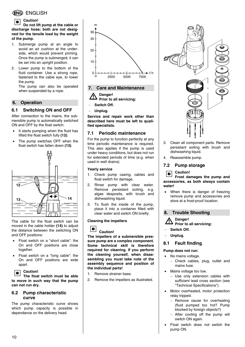 English | Metabo TDP 7500 S User Manual | Page 10 / 39