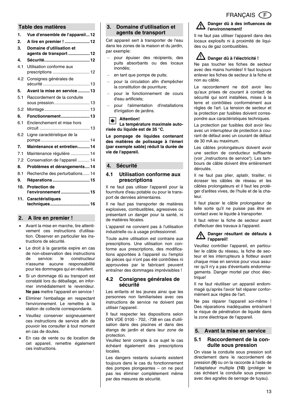 Français | Metabo TDP 7500 S User Manual | Page 13 / 39