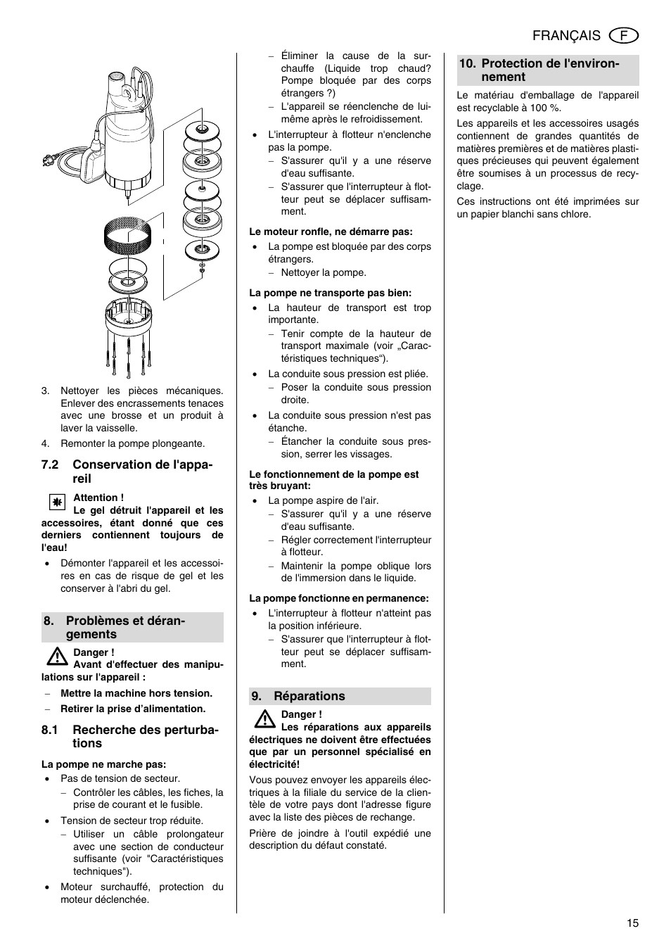 Français | Metabo TDP 7500 S User Manual | Page 15 / 39