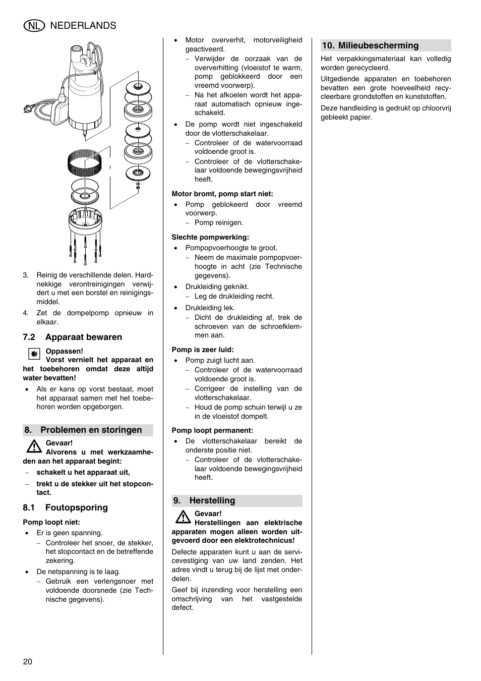 Nederlands | Metabo TDP 7500 S User Manual | Page 20 / 39