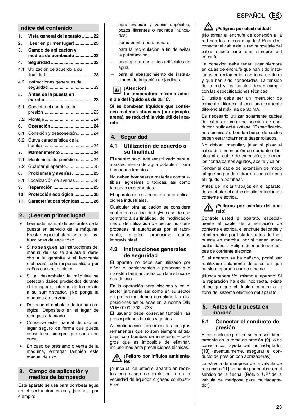 Español | Metabo TDP 7500 S User Manual | Page 23 / 39