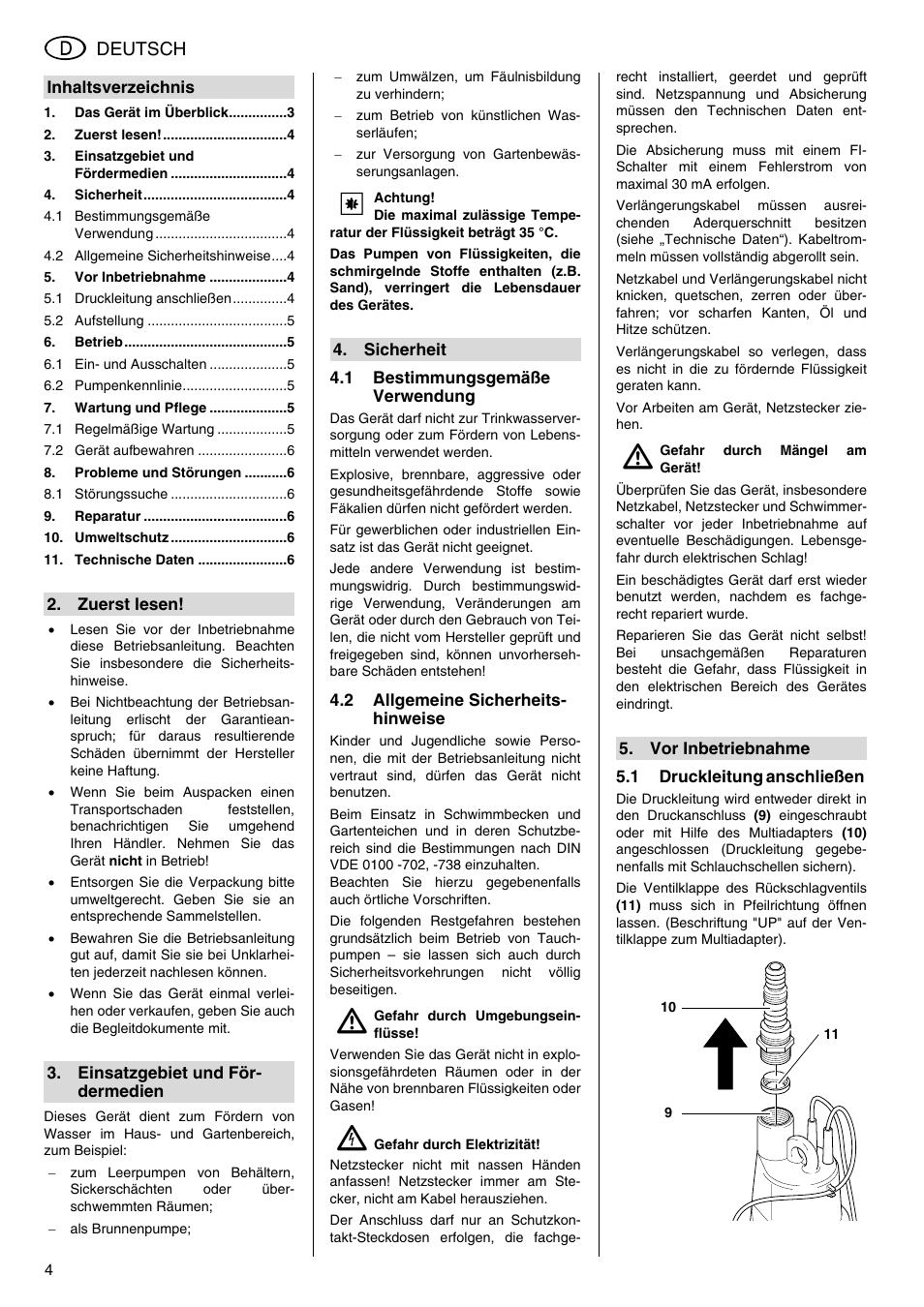 Deutsch | Metabo TDP 7500 S User Manual | Page 4 / 39