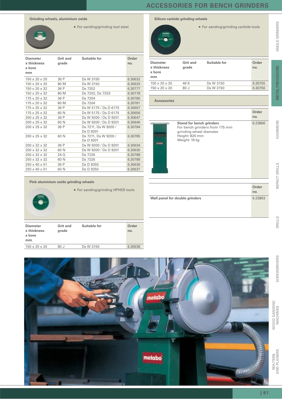 Accessories for bench grinders | Metabo BS 200 User Manual | Page 8 / 8