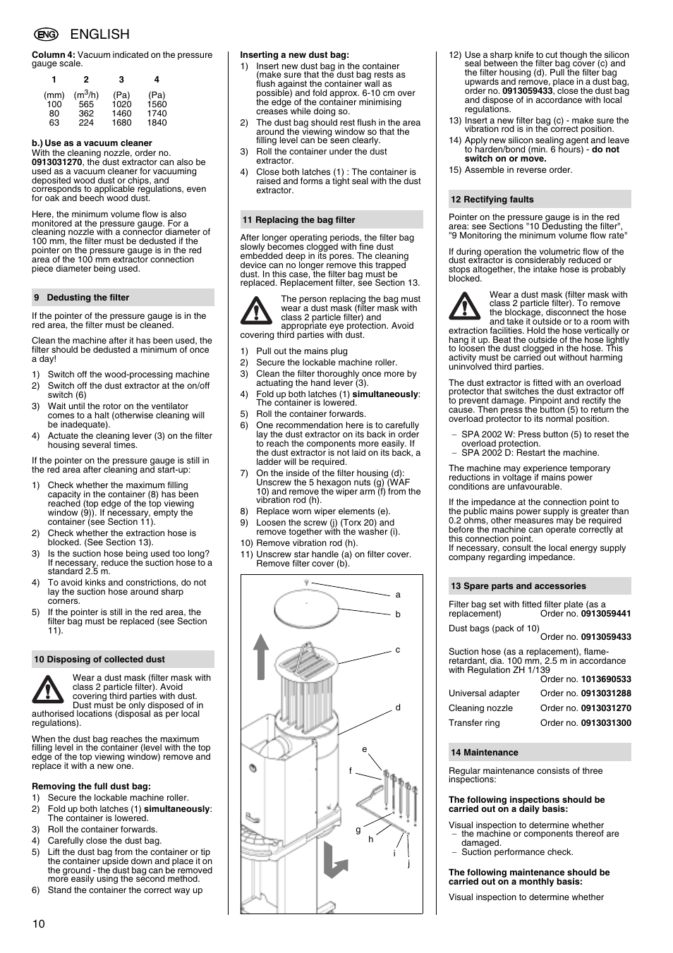 English | Metabo SPA 2002 User Manual | Page 10 / 40