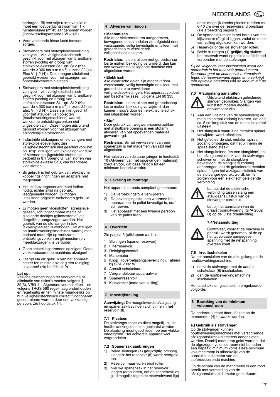 Nederlands | Metabo SPA 2002 User Manual | Page 17 / 40