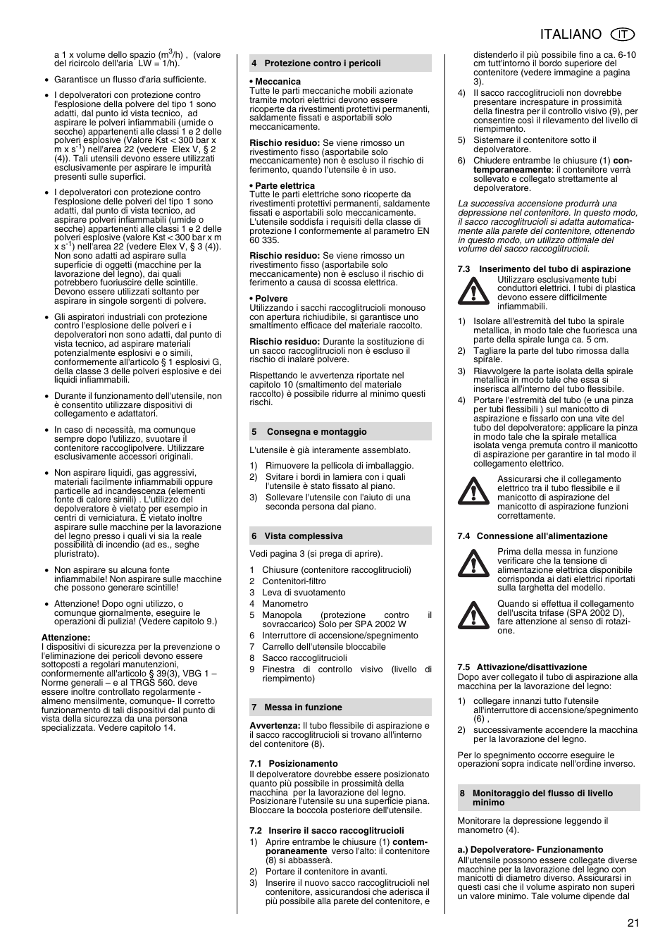 Italiano | Metabo SPA 2002 User Manual | Page 21 / 40