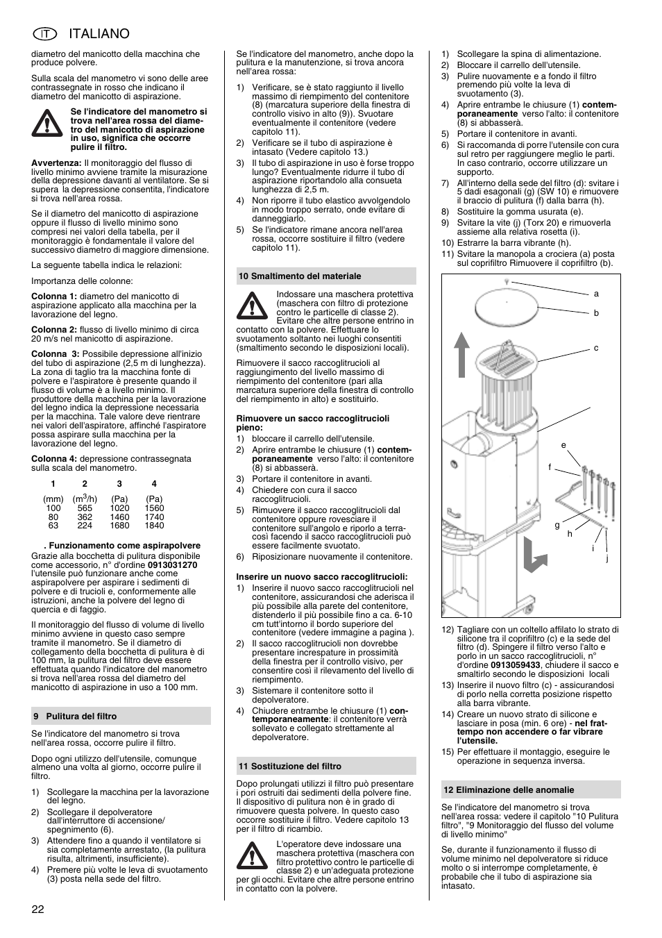 Italiano | Metabo SPA 2002 User Manual | Page 22 / 40