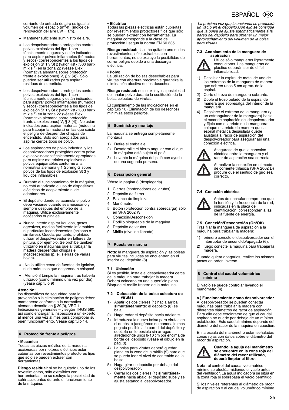 Español | Metabo SPA 2002 User Manual | Page 25 / 40