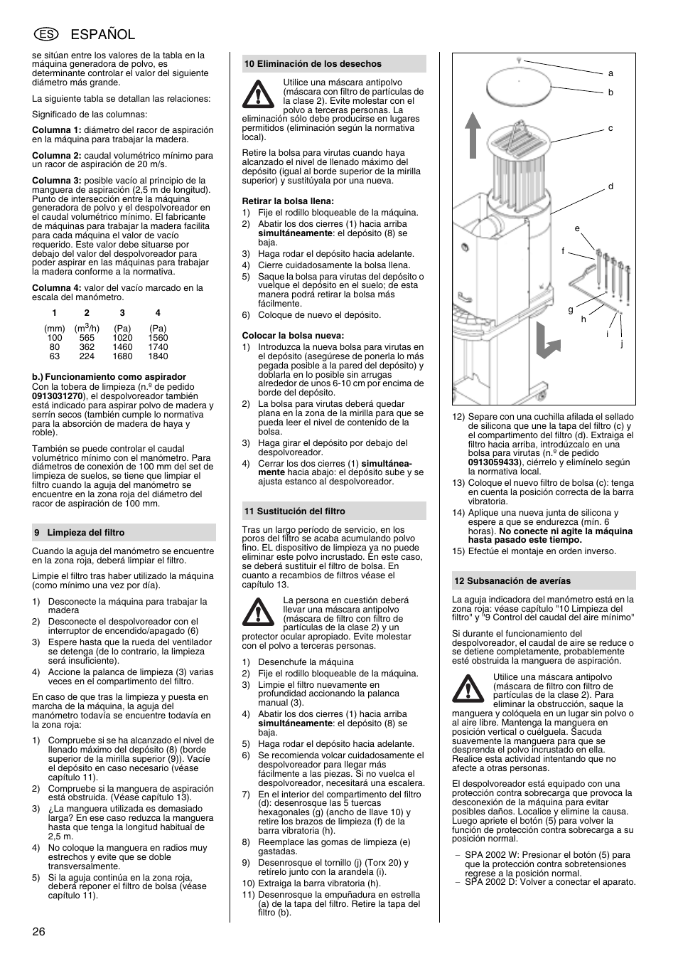 Español | Metabo SPA 2002 User Manual | Page 26 / 40