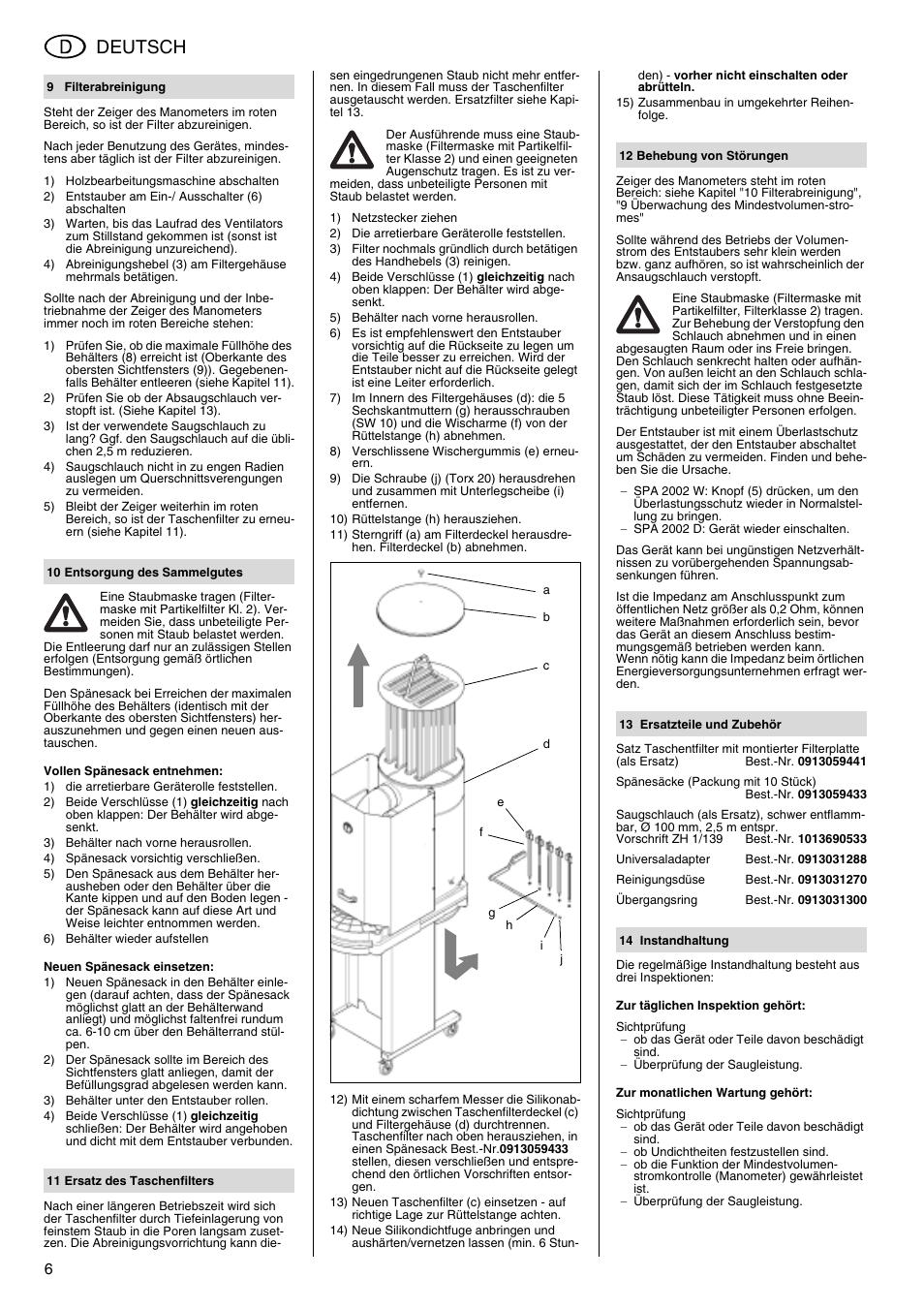 Deutsch | Metabo SPA 2002 User Manual | Page 6 / 40