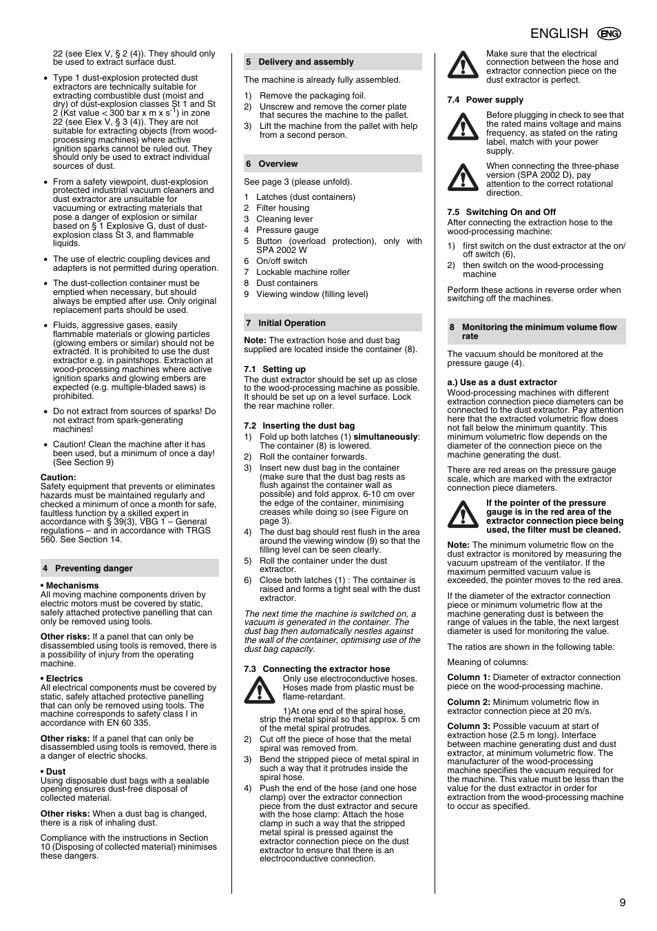 English | Metabo SPA 2002 User Manual | Page 9 / 40