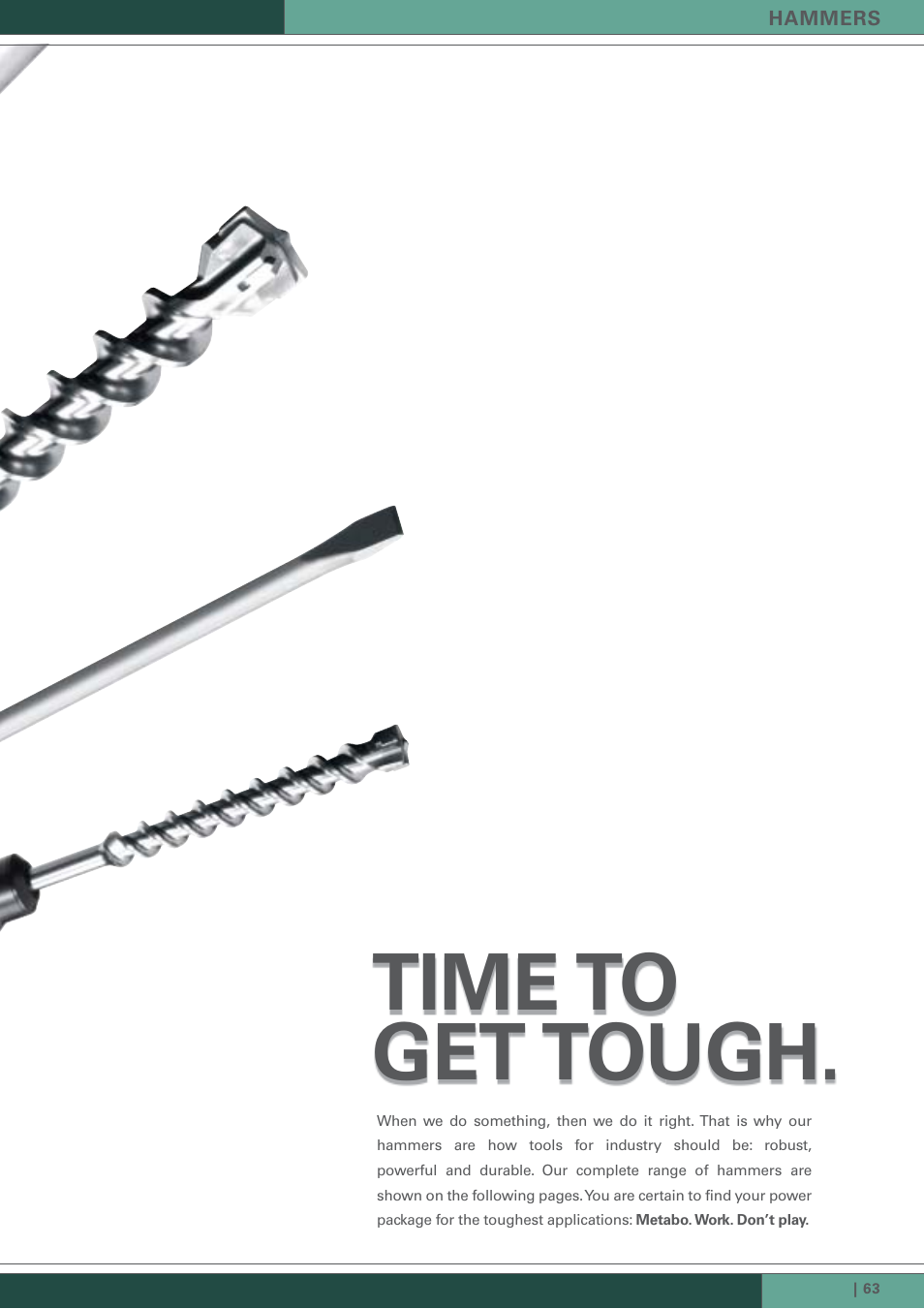 Time to get tough | Metabo Hammer User Manual | Page 2 / 22