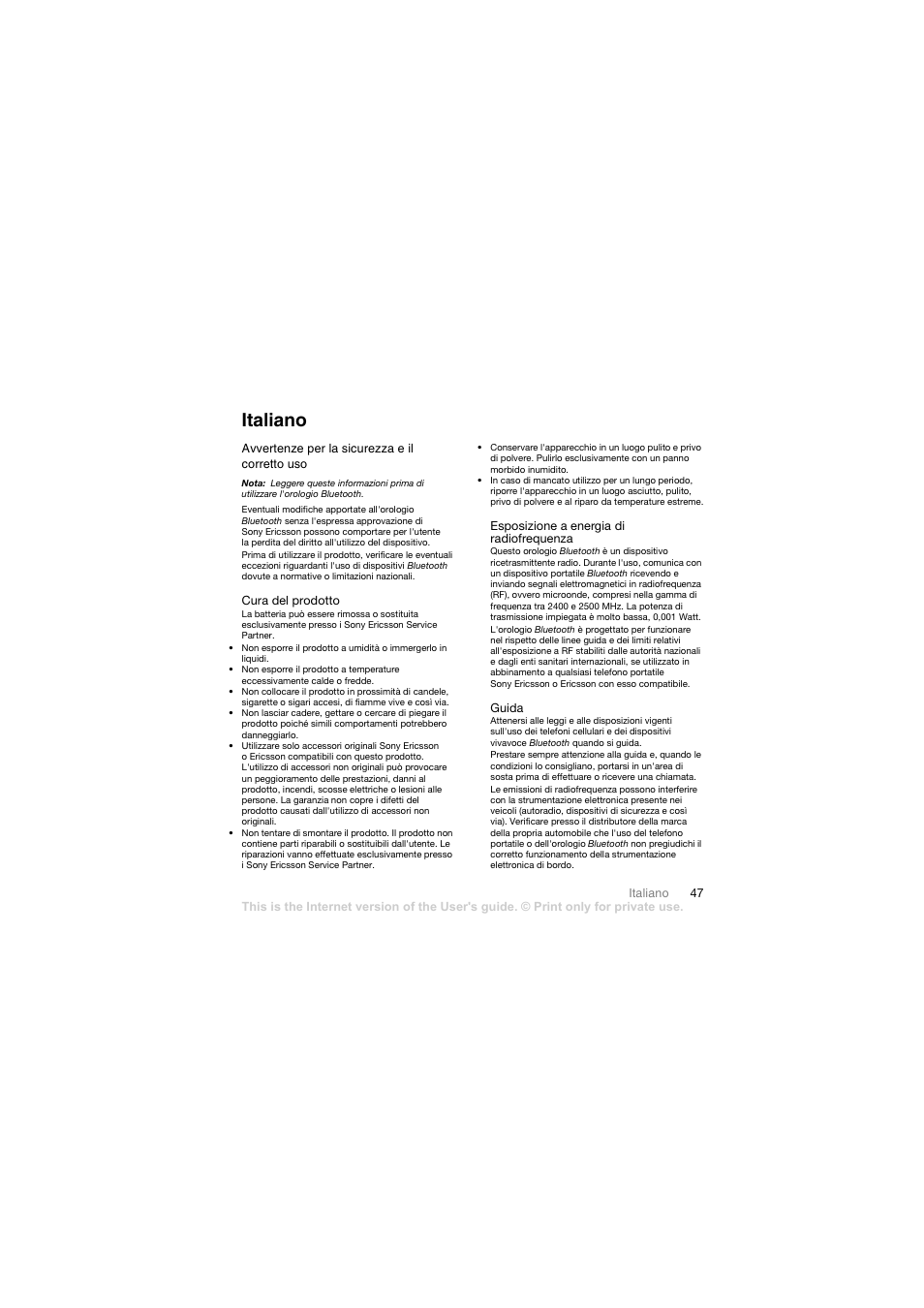 Italiano | Mobile Authority MBW-100 User Manual | Page 48 / 98
