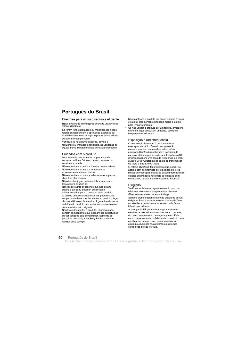 Português do brasil | Mobile Authority MBW-100 User Manual | Page 61 / 98