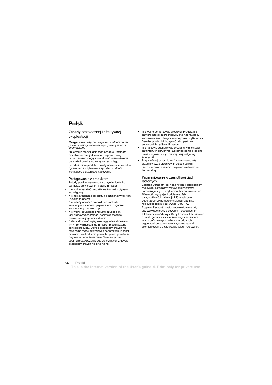 Polski | Mobile Authority MBW-100 User Manual | Page 65 / 98