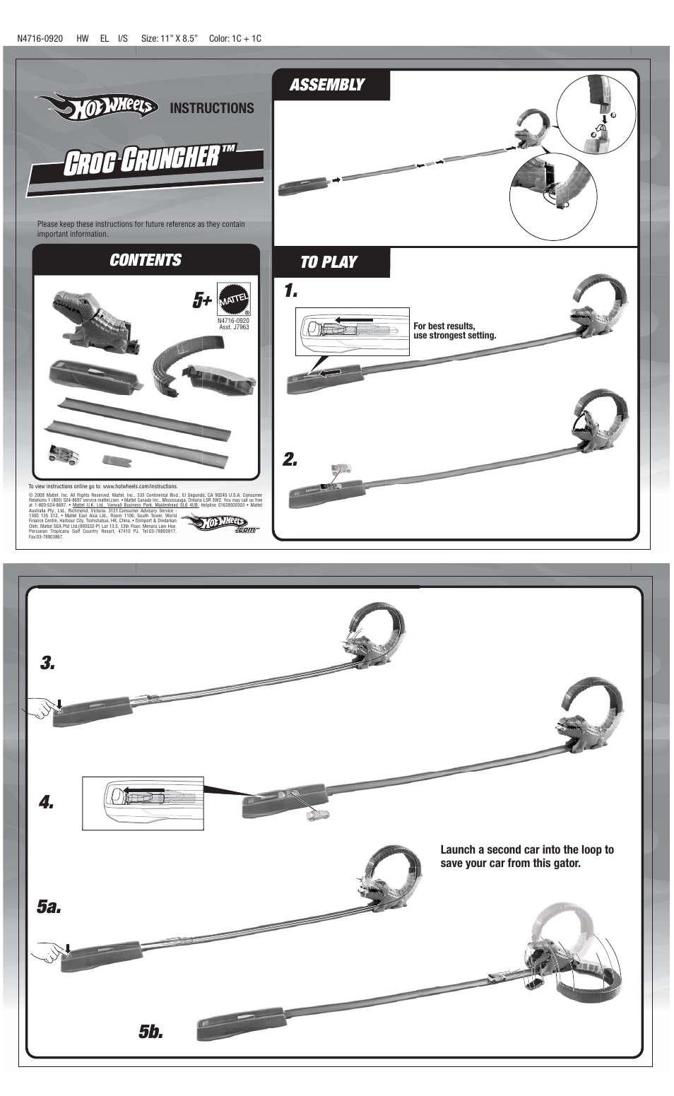 Croc cruncher | Mattel LOOP & LAUNCH N4715-0920 User Manual | Page 2 / 3