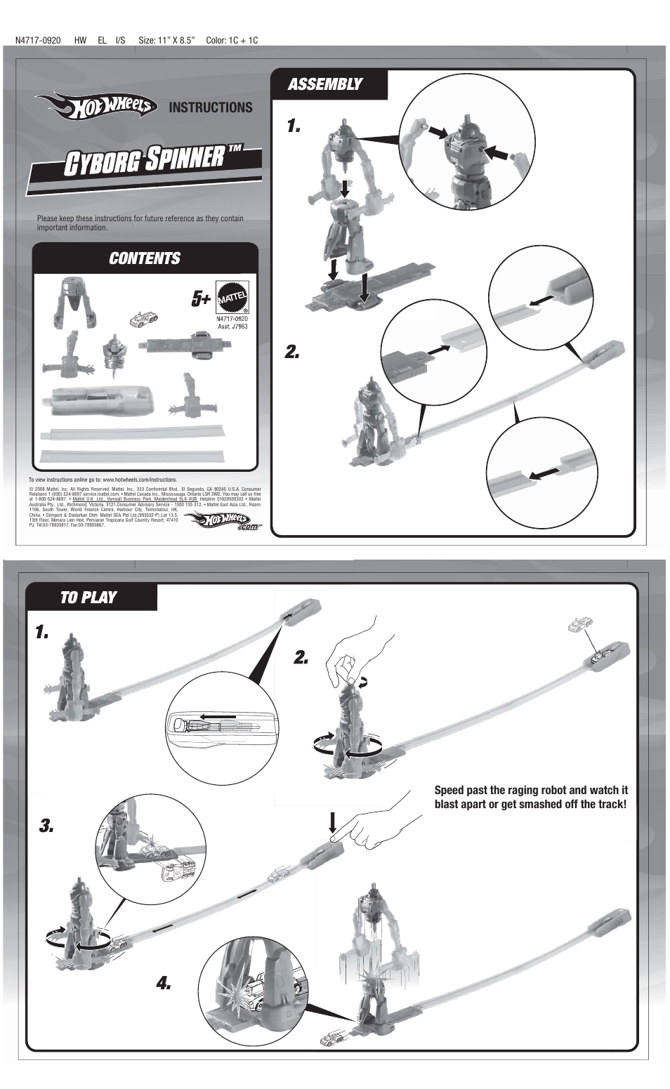 Cyborg spinner | Mattel LOOP & LAUNCH N4715-0920 User Manual | Page 3 / 3