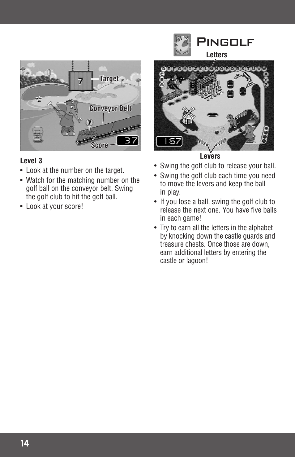 Pingolf | Mattel SMARTSPORTS! P5959 User Manual | Page 14 / 16
