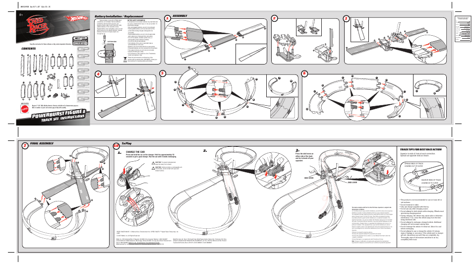 Mattel SPEEDRACER M4552-0920 User Manual | 8 pages