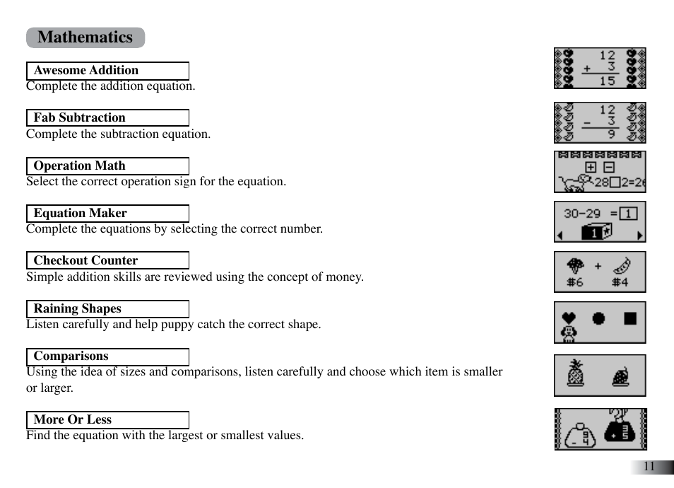 Mathematics | Mattel B-Smart User Manual | Page 15 / 26