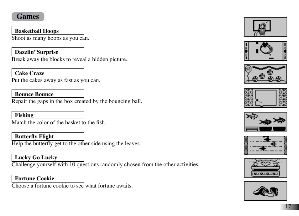 Games | Mattel B-Smart User Manual | Page 21 / 26
