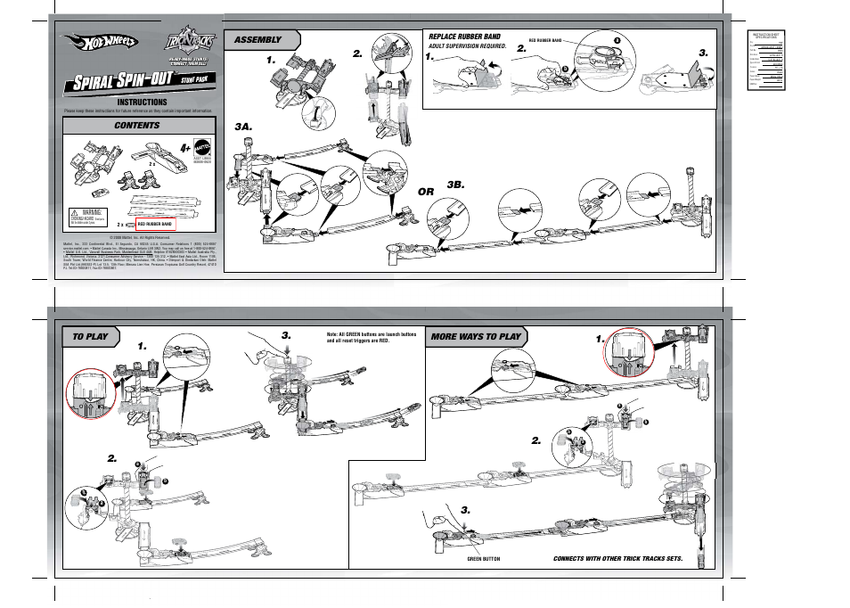 Mattel SPIRAL SPIN-OUT M2606-0920 User Manual | 1 page