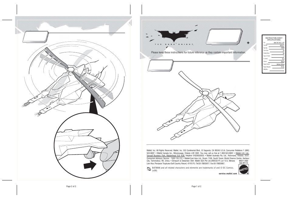 Mattel M5071-0920 User Manual | 4 pages