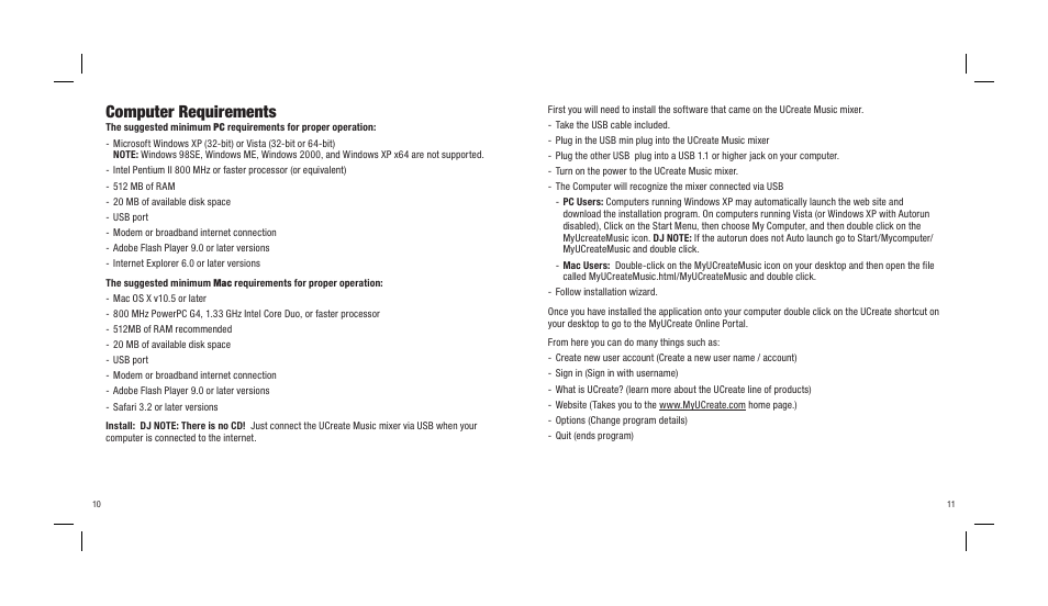 Computer requirements | Mattel UCREATE N9496 User Manual | Page 7 / 10