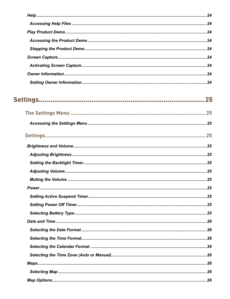 Settings | MiTAC MAGELLAN EXPLORIST 310 User Manual | Page 10 / 39