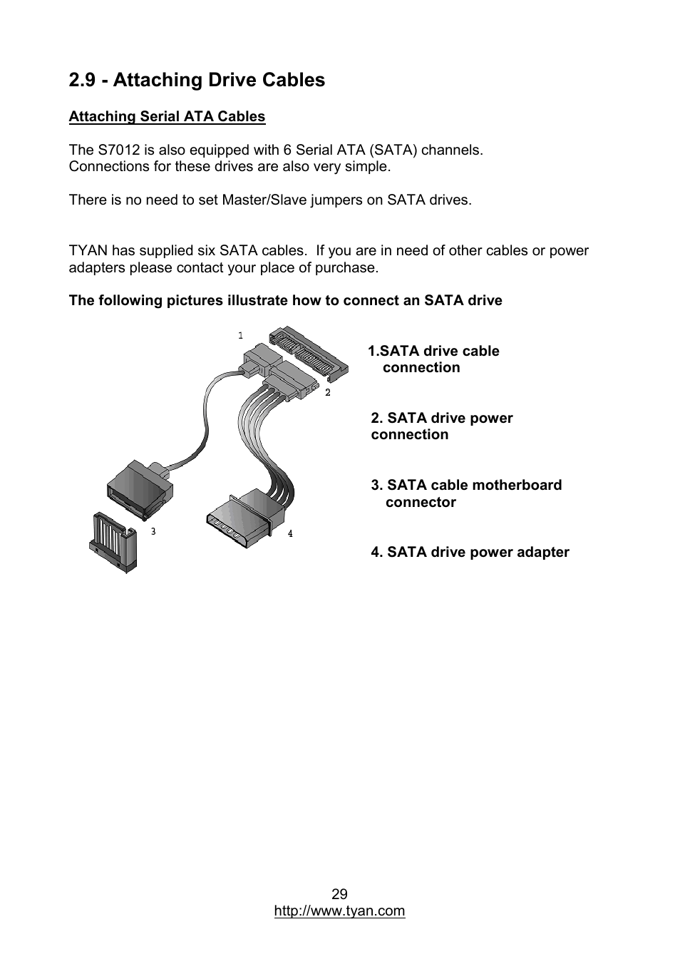 9 - attaching drive cables | MiTAC TYAN S7012 User Manual | Page 29 / 88