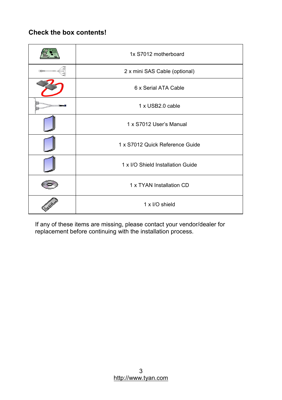 MiTAC TYAN S7012 User Manual | Page 3 / 88