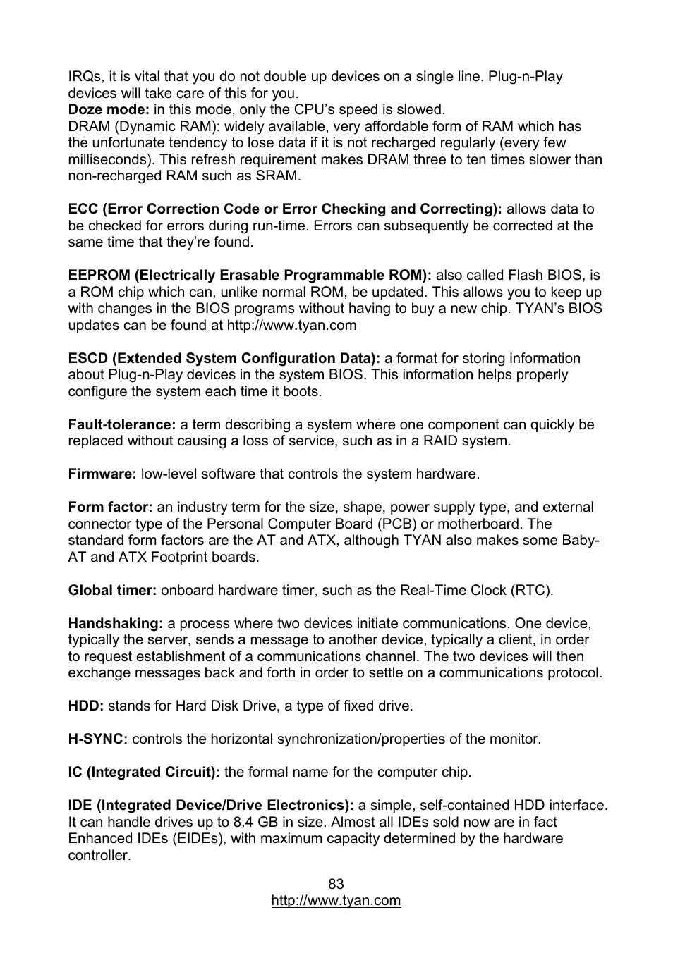 MiTAC TYAN S7012 User Manual | Page 83 / 88