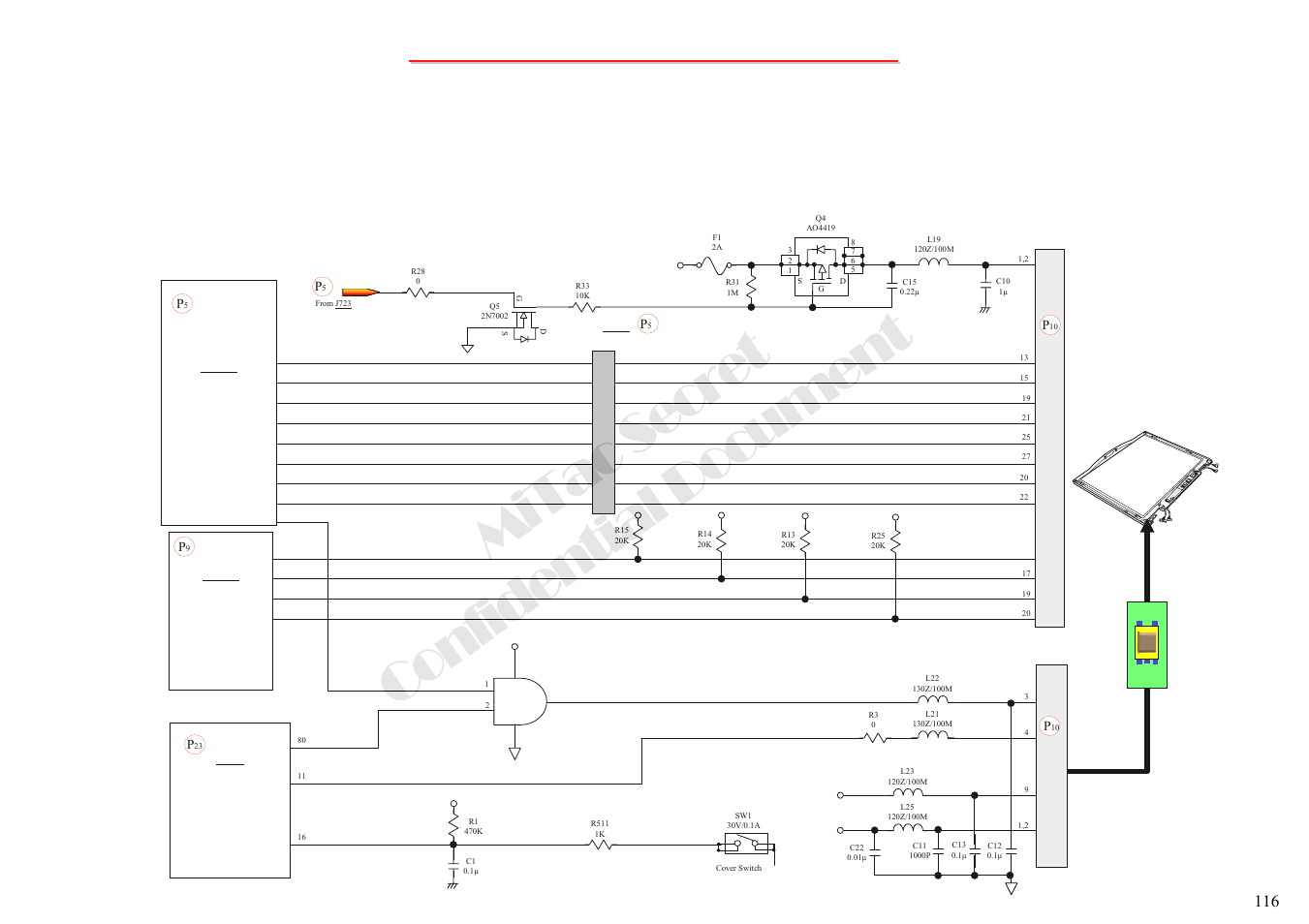Mitac secret confidential document, 3 vga controller test error lcd no display-2, U709 south bridge ich6-m | MiTAC 8050QMA User Manual | Page 117 / 138