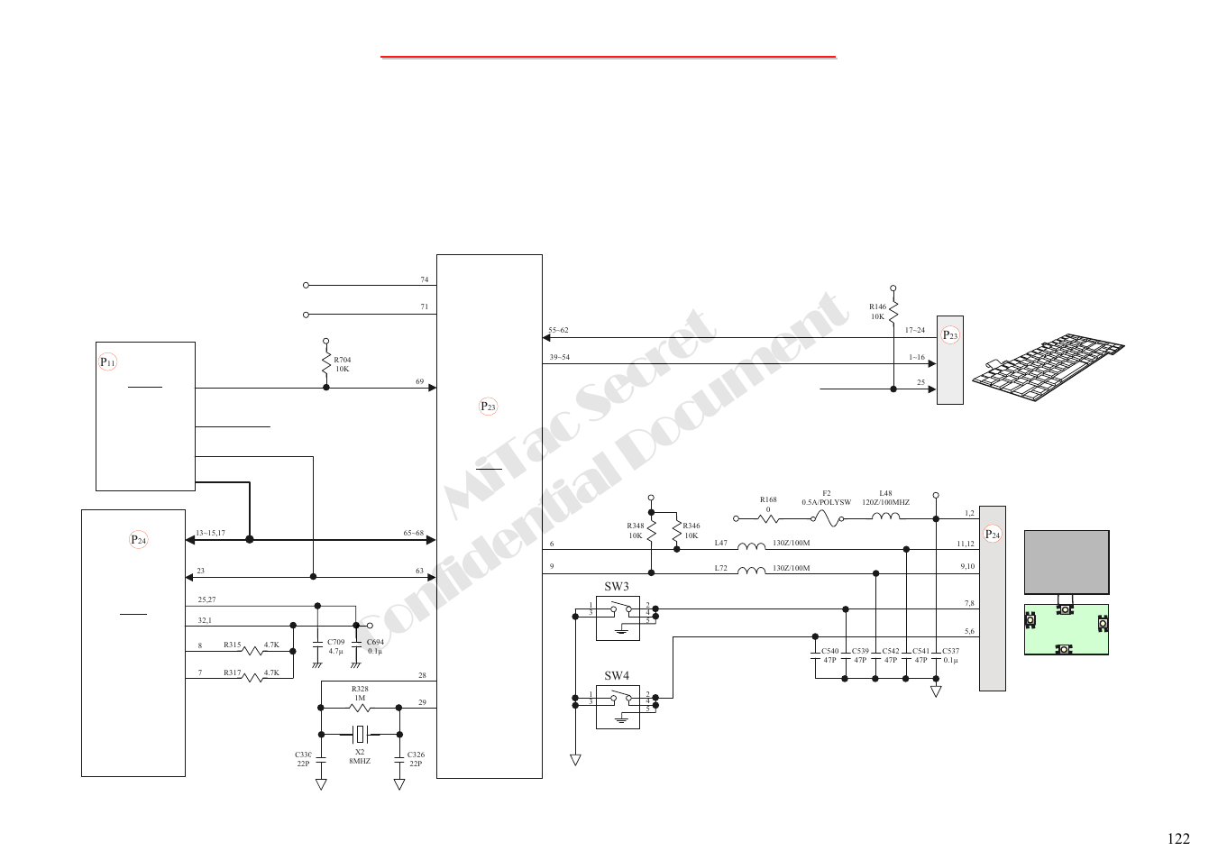 Mitac secret confidential document, 6 keyboard (k/b) touch-pad (t/p) test error-2 | MiTAC 8050QMA User Manual | Page 123 / 138