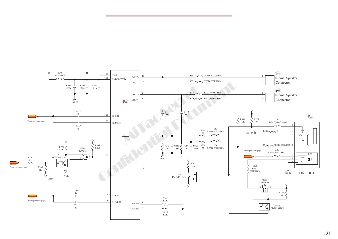 Mitac secret confidential document, 10 audio test error-3 (audio out), J509 | MiTAC 8050QMA User Manual | Page 132 / 138