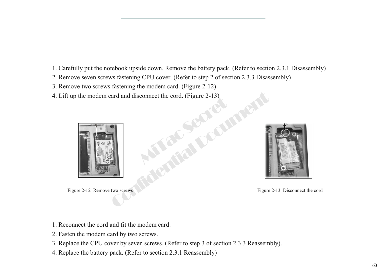 Mitac secret confidential document | MiTAC 8050QMA User Manual | Page 64 / 138