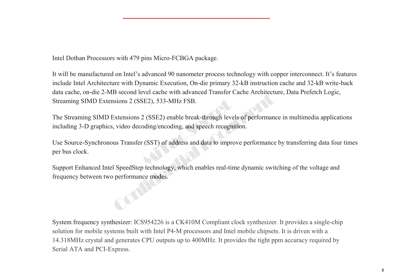 Mitac secret confidential document | MiTAC 8050QMA User Manual | Page 9 / 138