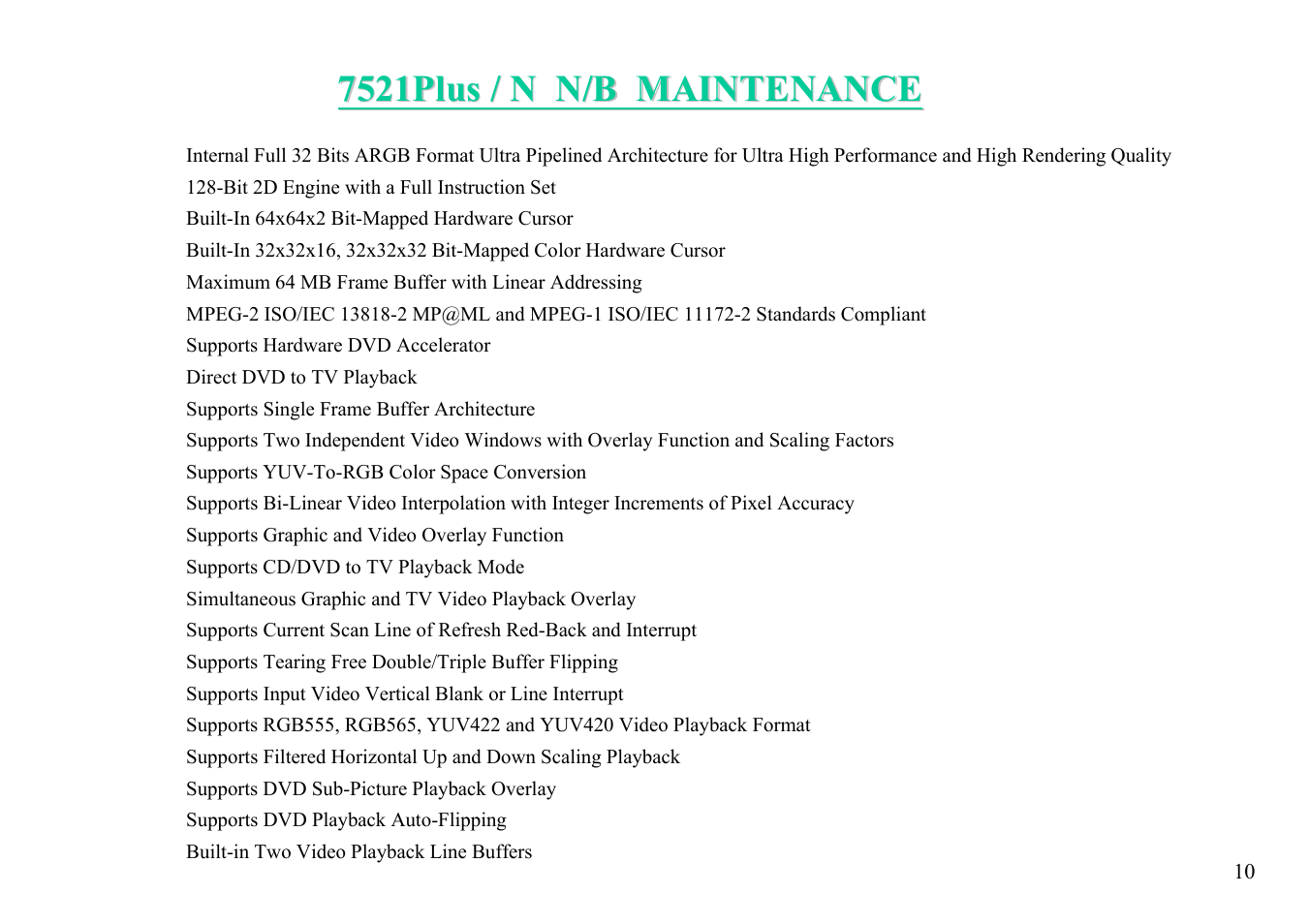 MiTAC 7521 PLUS/N User Manual | Page 11 / 180