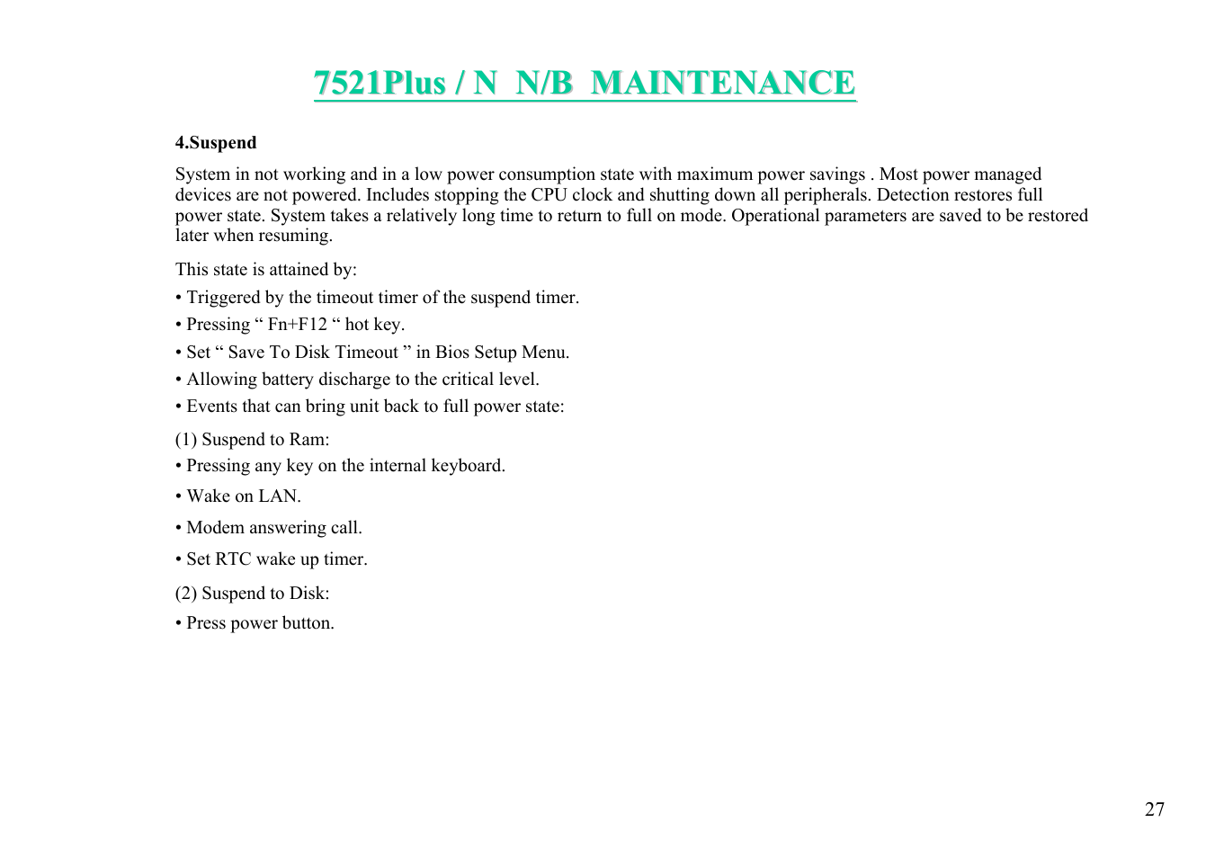 MiTAC 7521 PLUS/N User Manual | Page 28 / 180
